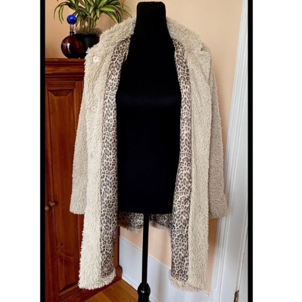Kenneth Cole Nude Faux Fur Sherpa Teddy Coat-SIZE M